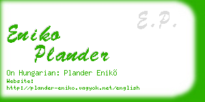 eniko plander business card