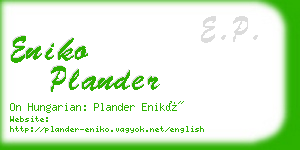 eniko plander business card